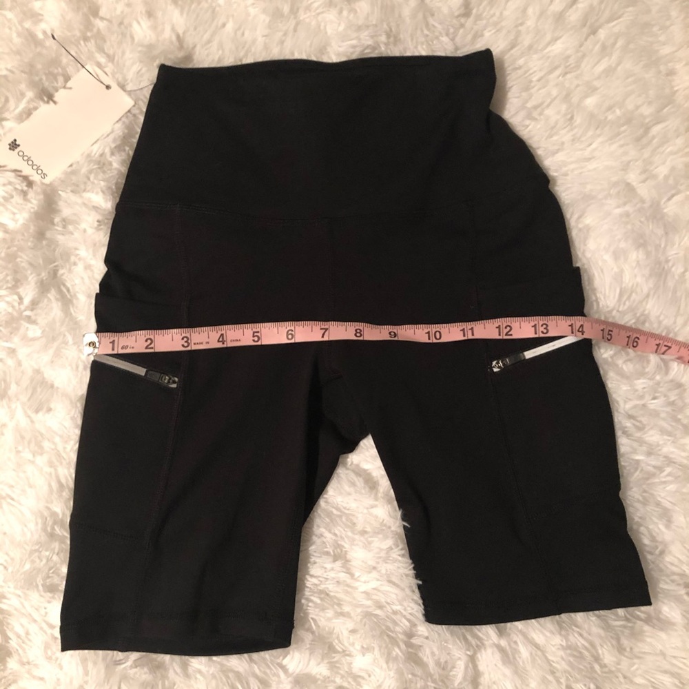 Ododos shorts XS black high waist pockets NWT gym